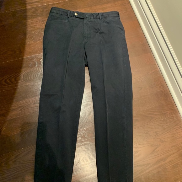 Men's Incotex  100% cotton dark Navy casual pant - Picture 6 of 9